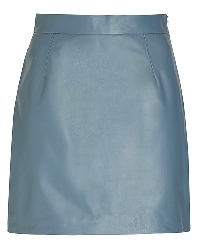 8 by YOOX Mini skirt LEATHER ESSENTIAL MINI SKIRT
 Grey 100% Lambskin