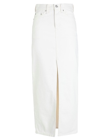 LEVI'S Rock ANKLE COLUMN SKIRT NEUTRALS
 Elfenbein 100% Baumwolle