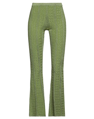 SANDRO Casual trouser Military green 53% Polyester, 24% Polyamide, 20% Metallic Polyester, 3% Elastane