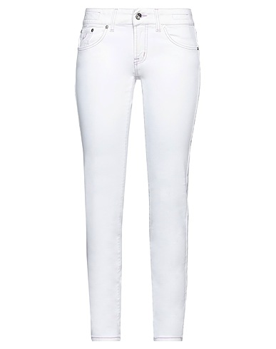 JACOB COHЁN Denim trousers White 99% Cotton, 1% Elastane