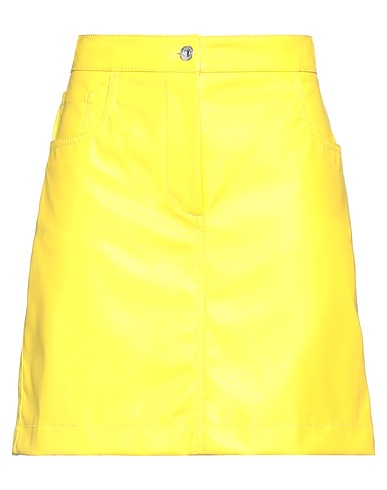 MSGM Mini skirt Yellow 97% Polyester, 3% Elastane