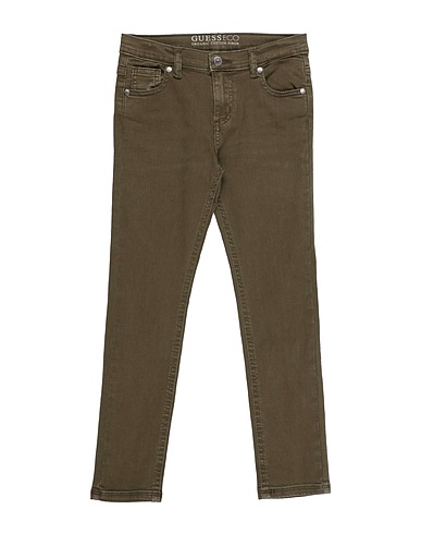 GUESS Denim pants Military green 98% Cotton, 2% Elastane