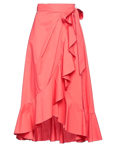 PINKO Gonna midi Corallo 100% Cotone