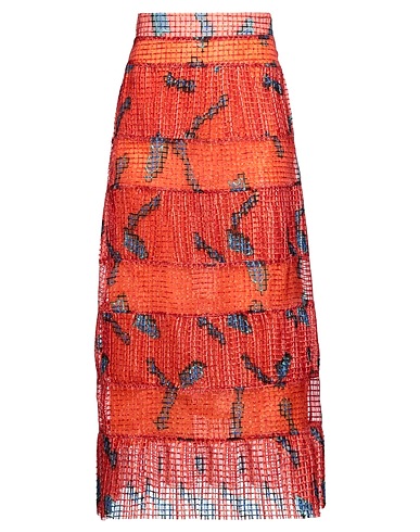 STELLA JEAN Midi skirt Orange 100% Polyester