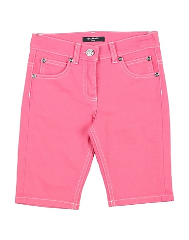 BALMAIN Shorts jeans Rosa 97% Cotone, 3% Poliammide
