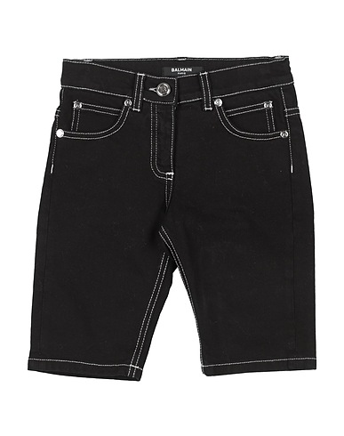 BALMAIN Denim shorts Black 97% Cotton, 3% Polyamide