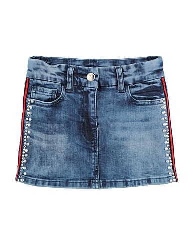 MONNALISA Denim skirt Blue 99% Cotton, 1% Elastane