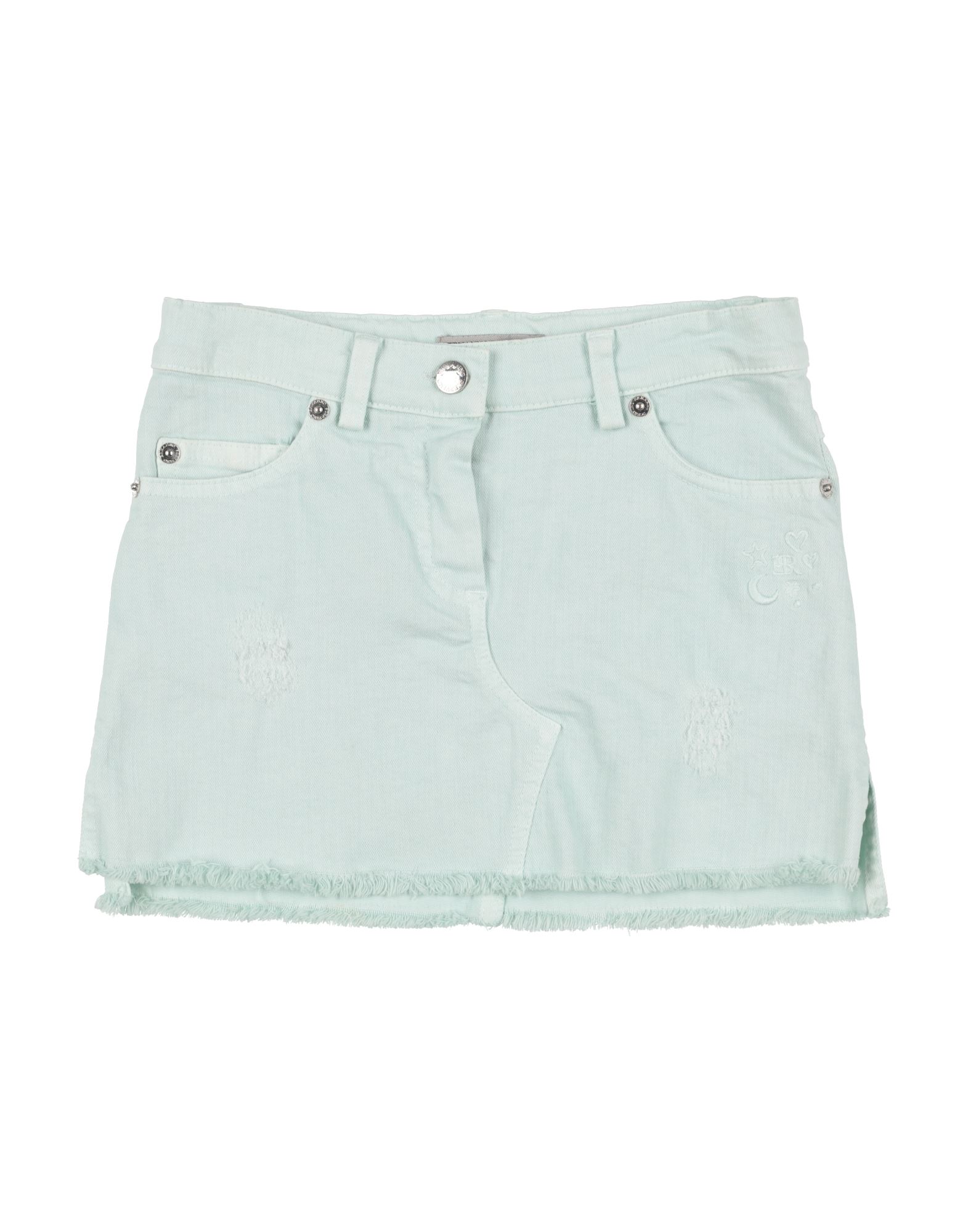 ERMANNO SCERVINO JUNIOR Gonna jeans Verde chiaro 97% Cotone, 3% Elastan