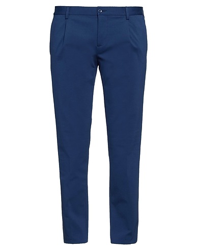 DANIELE ALESSANDRINI HOMME Casual trouser Navy blue 52% Cotton, 40% Polyamide, 8% Elastane