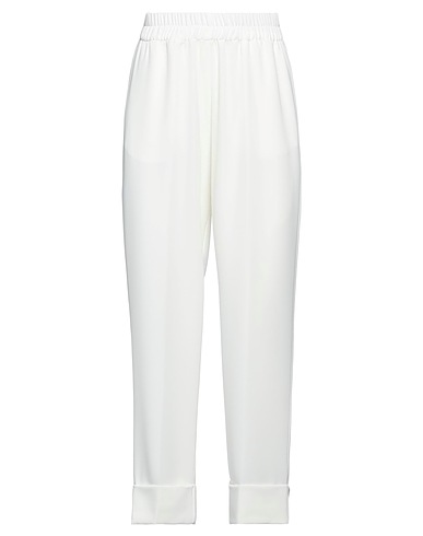 KATE BY LALTRAMODA Casual trouser White 95% Polyester, 5% Elastane