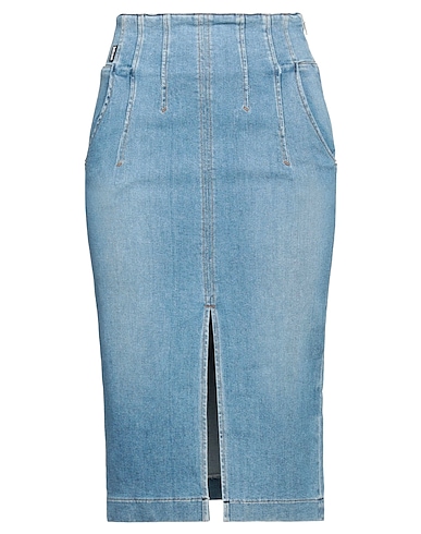 JUST CAVALLI Denim skirt Blue 98% Cotton, 2% Elastane