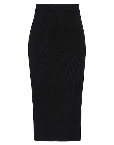 A PAPER KID Midi skirt Black 52% Viscose, 26% Polyester, 22% Polyamide