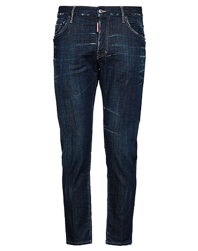 DSQUARED2 Straight leg 98% Cotton, 2% Elastane, Calfskin