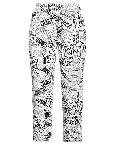 JUST CAVALLI Denim trousers White 97% Cotton, 3% Elastane