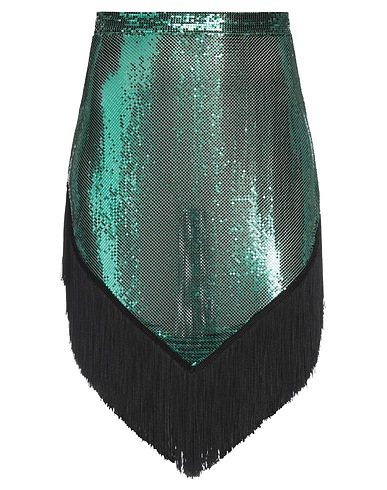 RABANNE Mini skirt Emerald green 70% Aluminium, 30% Viscose