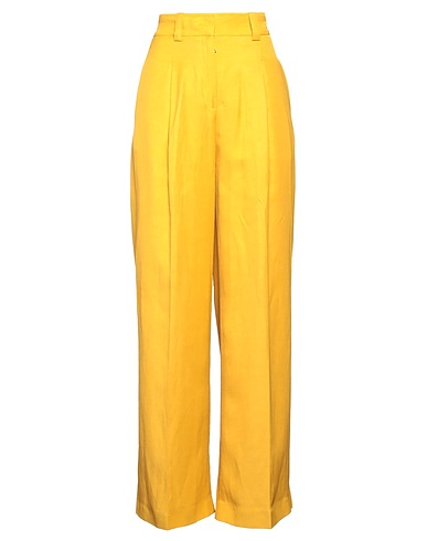 MOORER Pantalone Giallo ocra 70% Viscosa, 30% Lino