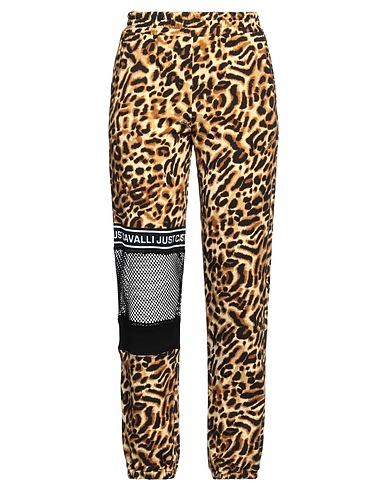 JUST CAVALLI Casual trouser Camel 100% Cotton, Polyester, Elastane