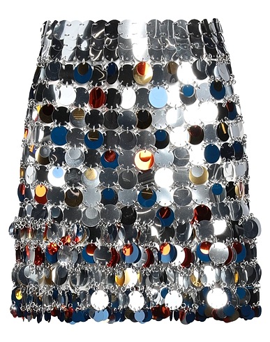 RABANNE Mini skirt Silver 60% Plastic, 40% Steel