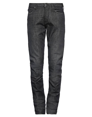 EMPORIO ARMANI Denim trousers Black 98% Cotton, 2% Elastane