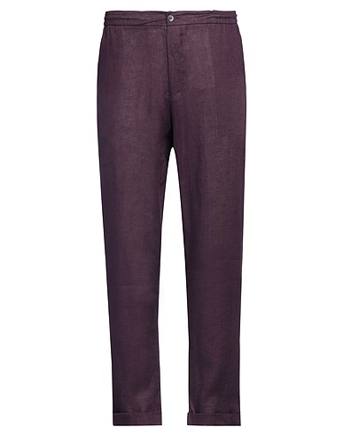 ALPHA STUDIO Casual trouser Plum 100% Linen