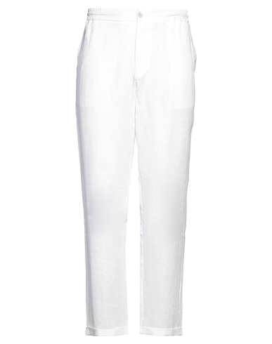 ALPHA STUDIO Casual trouser White 100% Linen