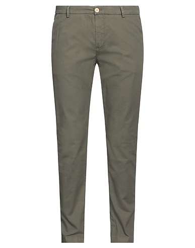 YAN SIMMON Casual trouser Military green 98% Cotton, 2% Elastane