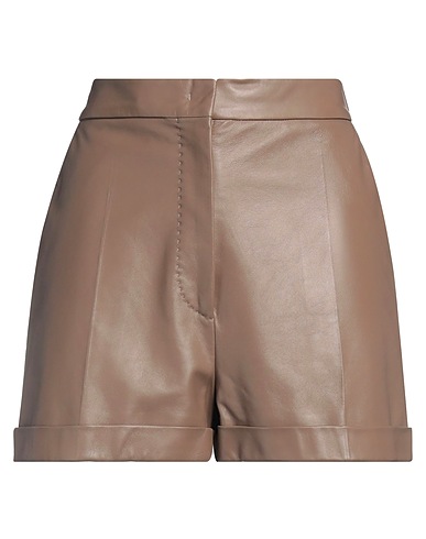 MAX MARA Shorts & Bermudas Khaki Lammleder