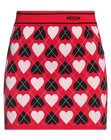 MSGM Mini skirt Red 80% Viscose, 20% Polyester
