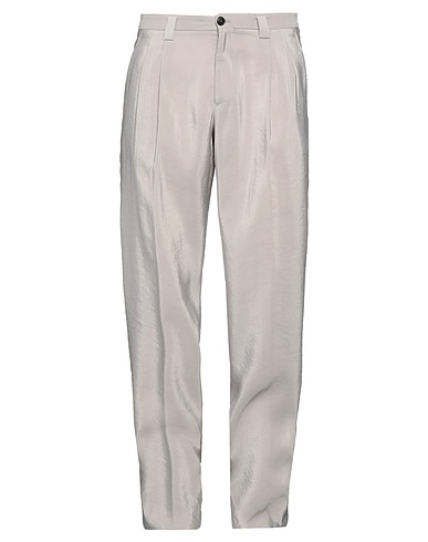EMPORIO ARMANI Casual trouser Light grey 76% Silk, 24% Polyamide