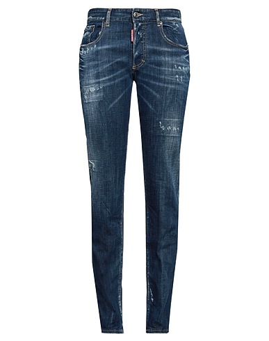 DSQUARED2 Denim pants Blue 98% Cotton, 2% Elastane, Cow leather