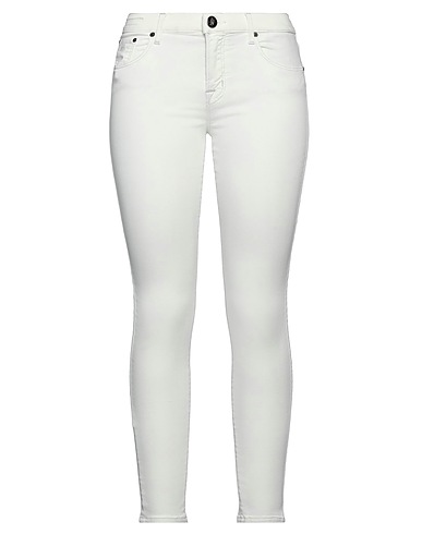 MOORER Denim trousers White 95% Cotton, 3% Polyester, 2% Elastane
