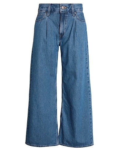 LEVI'S Denim trousers PLEATED BAGGY WIDE LEG MED INDIGO - WORN IN Blue 100% Cotton