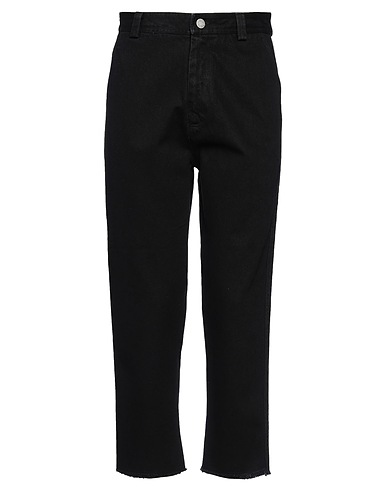 ISABEL BENENATO Denim trousers Black 100% Cotton
