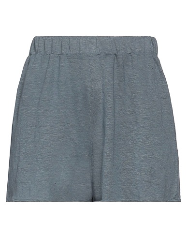 MAJESTIC FILATURES Shorts & Bermuda Slate blue 94% Linen, 6% Elastane