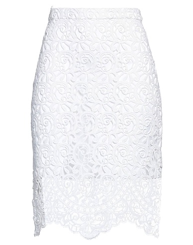 BURBERRY Midi skirt White 86% Cotton, 14% Polyester