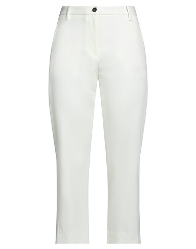 NINE IN THE MORNING Casual trouser White 57% Polyester, 36% Viscose, 7% Elastane