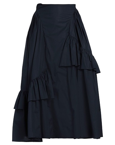 CECILIE BAHNSEN Gonna midi Blu notte 76% Cotone, 24% Poliammide