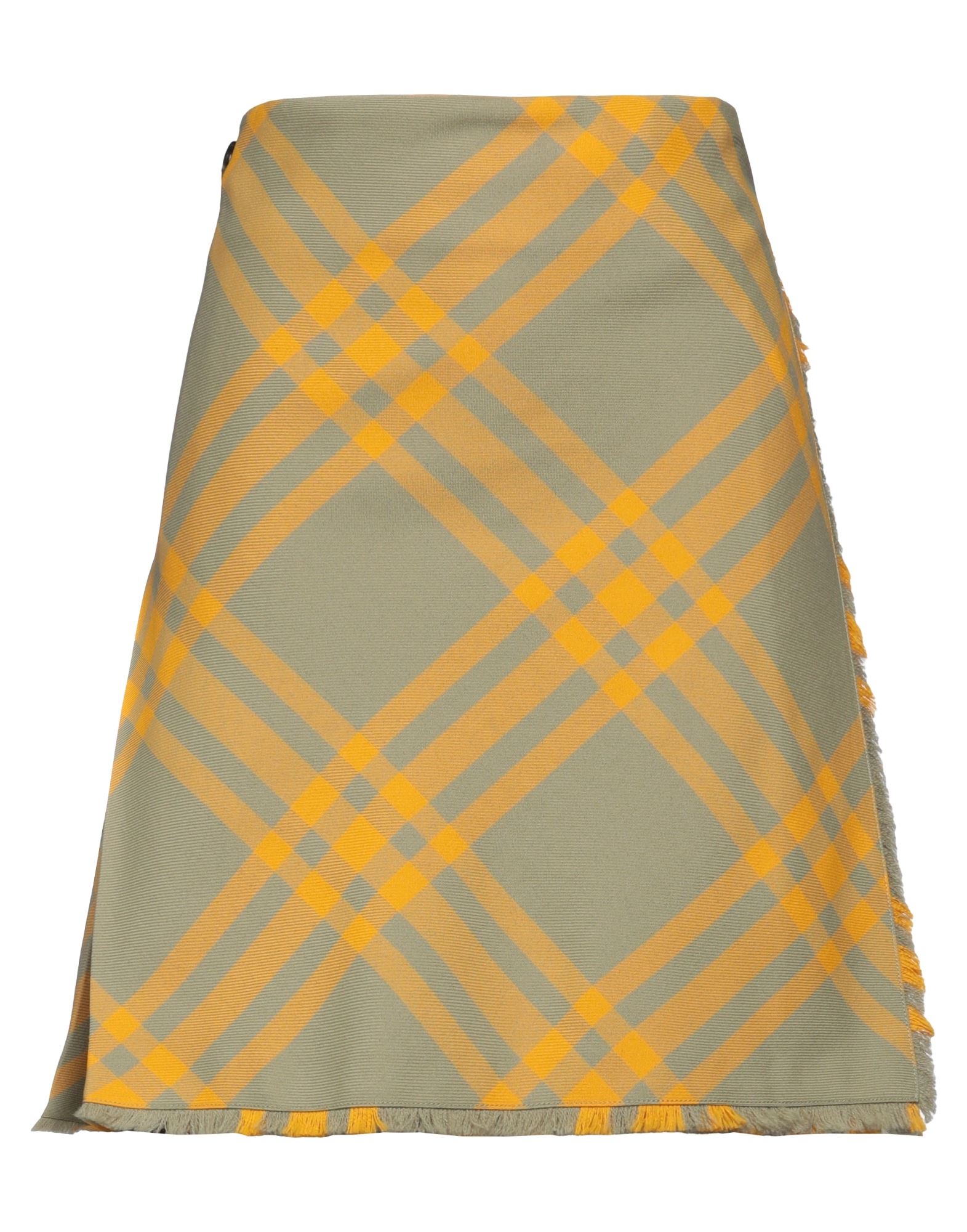 スカート BURBERRY Women Mini Skirts 8077203HUNTER YELLOW Burberry Novacheck Wraparound Pleated Mini Skirt M Burberry
