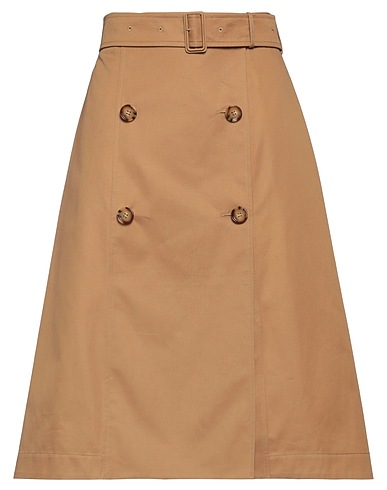 BURBERRY Midi skirt Camel 100% Cotton