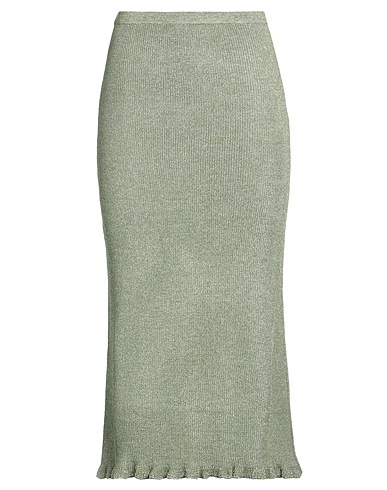 MAJESTIC FILATURES Midi skirt Green 54% Viscose, 46% Metallic fiber