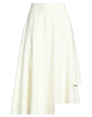 EUROPEAN CULTURE Midi skirt Cream 93% Cotton, 7% Elastane