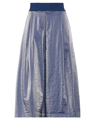 EUROPEAN CULTURE Midi skirt Light blue 90% Cotton, 8% Polyamide, 2% Elastane