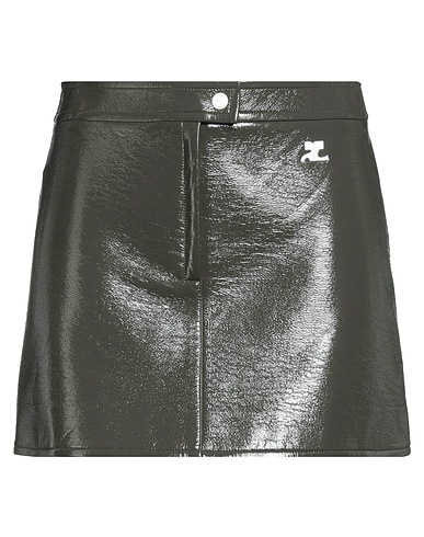 COURRÈGES Mini skirt Military green 88% Cotton, 10% Polyurethane, 2% Elastane