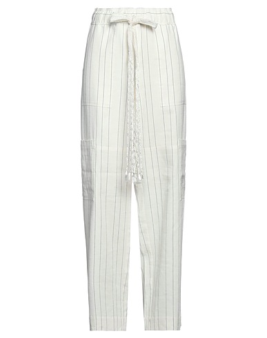 WALES BONNER Casual pants Ivory 58% Linen, 42% Cotton