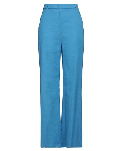 WEEKEND MAX MARA Casual trouser Azure 58% Linen, 39% Cotton, 3% Elastane