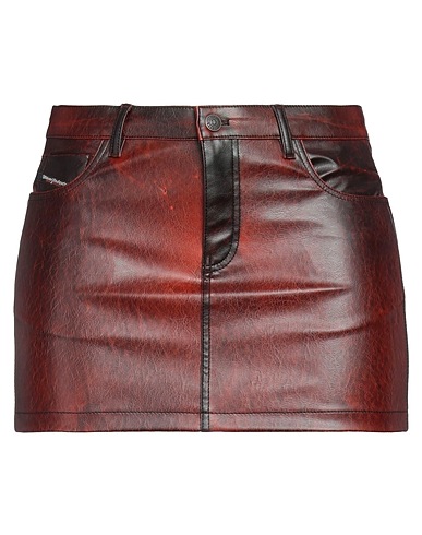 DIESEL BOTTOMWEAR Dark brown 100% Polyester, Polyurethane