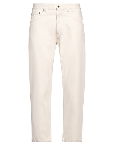 GRIFONI Denim trousers Ivory 100% Cotton