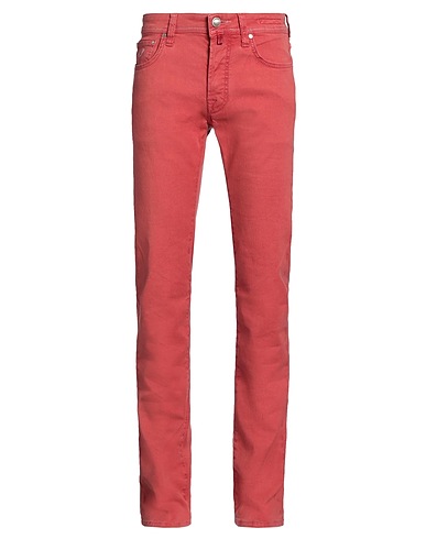 JACOB COHЁN Denim pants Coral 56% Linen, 42% Cotton, 2% Elastane