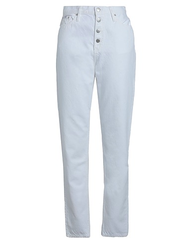 CALVIN KLEIN JEANS Denim trousers White 100% Recycled cotton