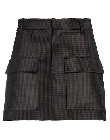 P.A.R.O.S.H. Mini skirt Dark brown 97% Virgin Wool, 3% Elastane